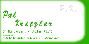 pal kritzler business card